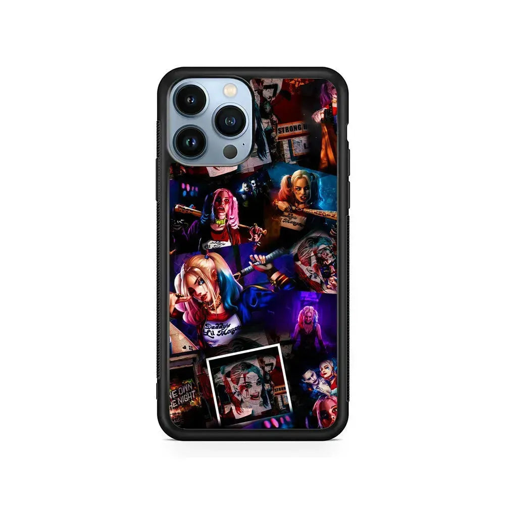 Harley Quinn Photo Aesthetics iPhone 15 Pro Max Case-Rubber / Black (2D Case)-Xtracase