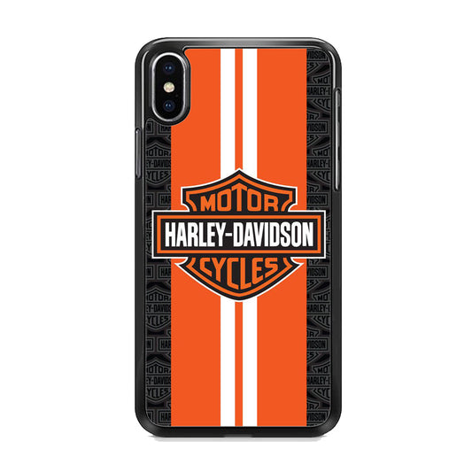 Harley Davidson Orange Stripe White iPhone XS MAX Case-Xtracase