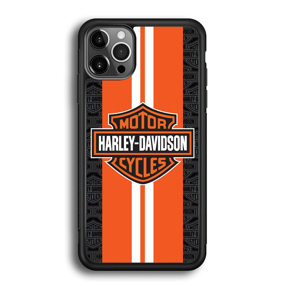 Harley Davidson Orange Stripe White iPhone 12 Pro Case-Xtracase