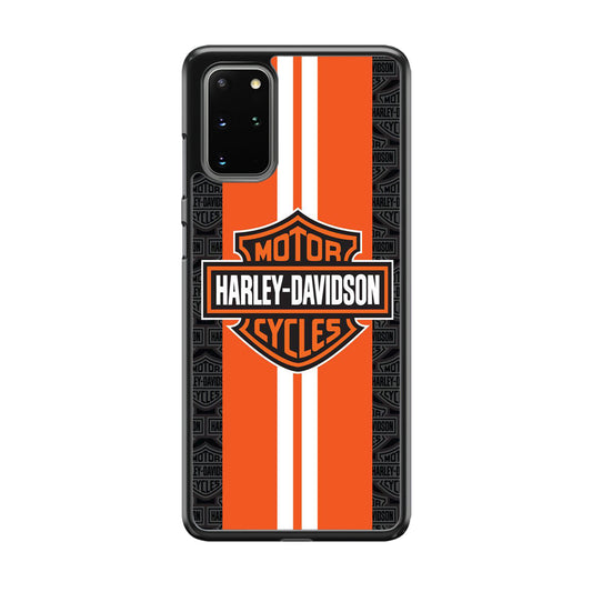 Harley Davidson Orange Stripe White Samsung Galaxy S20 Plus Case-Xtracase