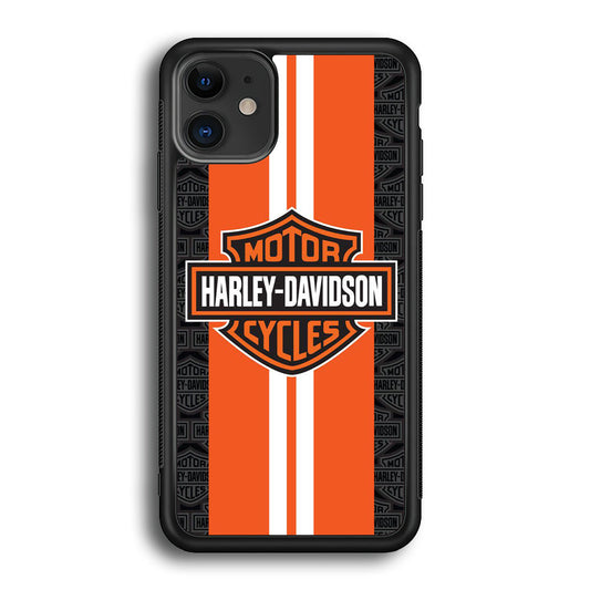 Harley Davidson Orange Stripe White iPhone 12 Mini Case-Xtracase