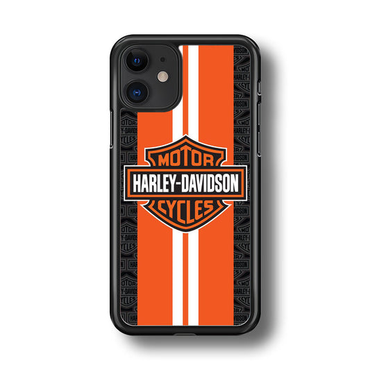 Harley Davidson Orange Stripe White iPhone 11 Case-Xtracase