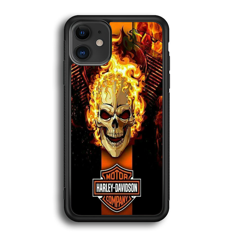 Harley Davidson Skull Fire iPhone 12 Case-Xtracase