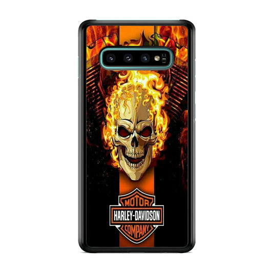 Harley Davidson Skull Fire Samsung Galaxy S10 Case-Xtracase