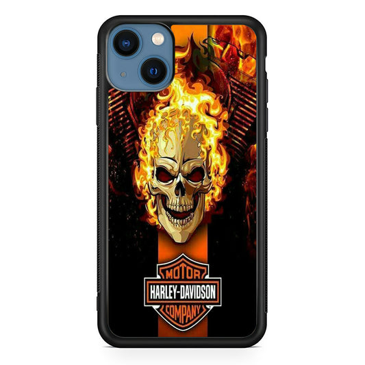 Harley Davidson Skull Fire iPhone 14 Plus Case-Xtracase