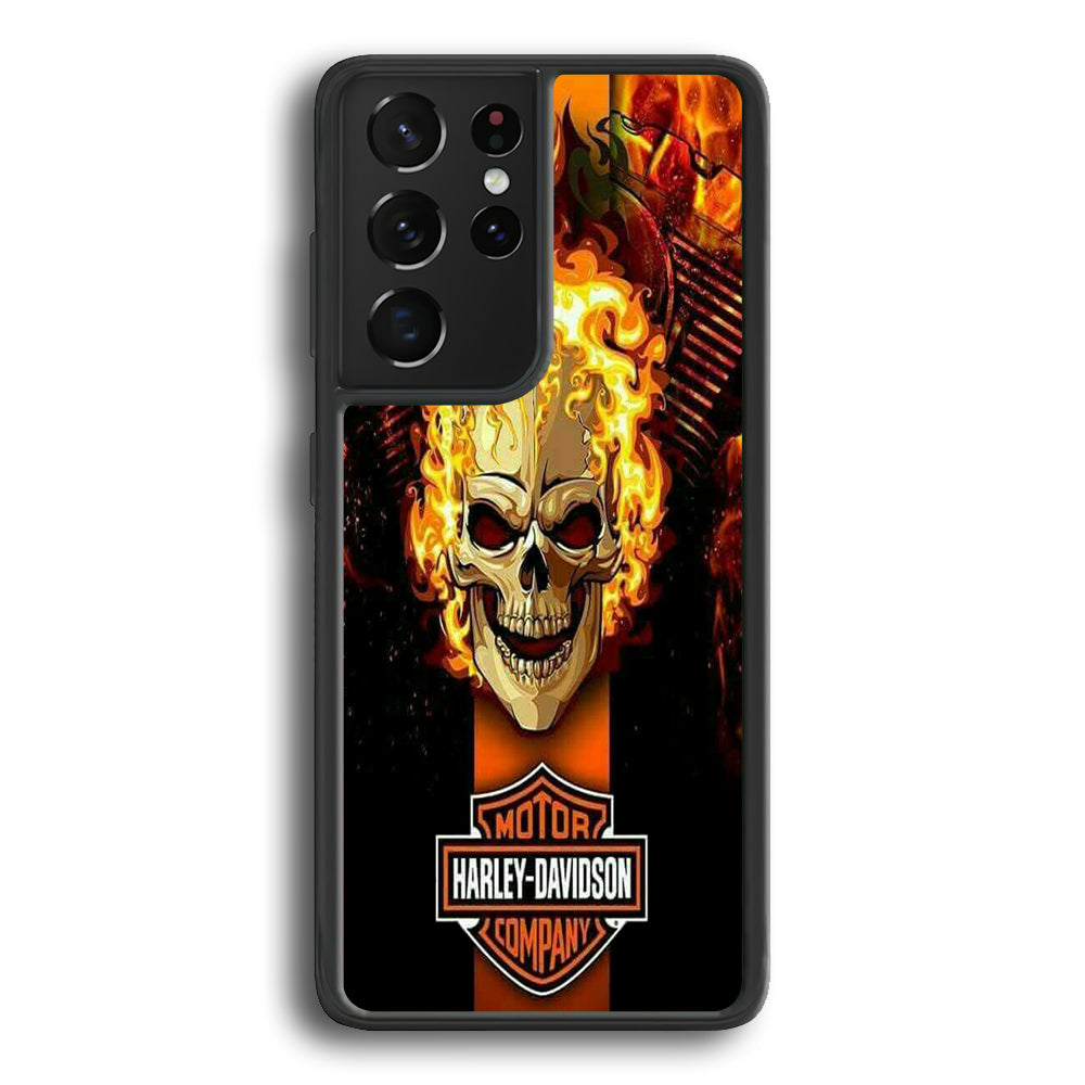 Harley Davidson Skull Fire Samsung Galaxy S21 Ultra Case-Xtracase