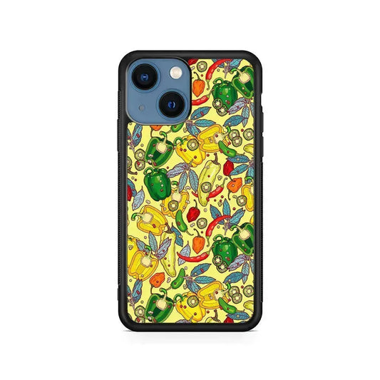 Healthy Vegetarian Food iPhone 13 Mini Case-Rubber / Black (2D Case)-Xtracase