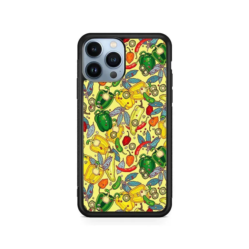 Healthy Vegetarian Food iPhone 15 Pro Max Case-Rubber / Black (2D Case)-Xtracase