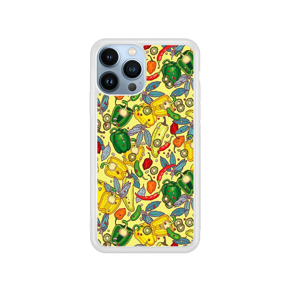 Healthy Vegetarian Food iPhone 13 Pro Max Case-Rubber / White (2D Case)-Xtracase
