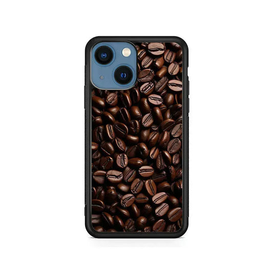 Heap of Roasted Coffee Beans iPhone 13 Mini Case-Rubber / Black (2D Case)-Xtracase