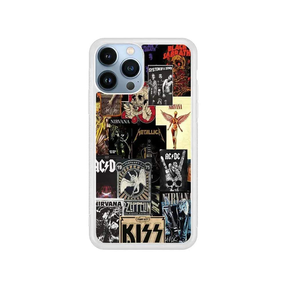 Heavy Metal Rock Music Band iPhone 15 Pro Max Case-Rubber / White (2D Case)-Xtracase