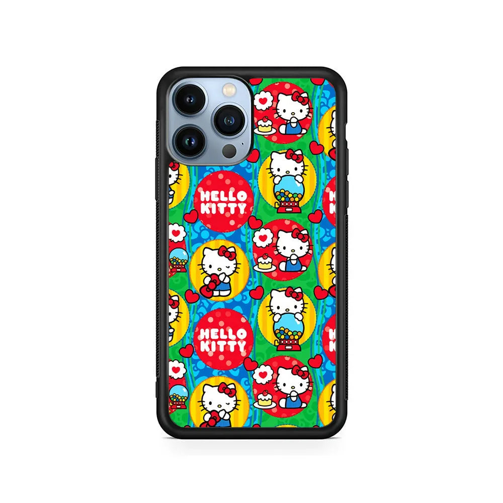 Hello Kitty Art of Momment iPhone 13 Pro Case-Rubber / Black (2D Case)-Xtracase