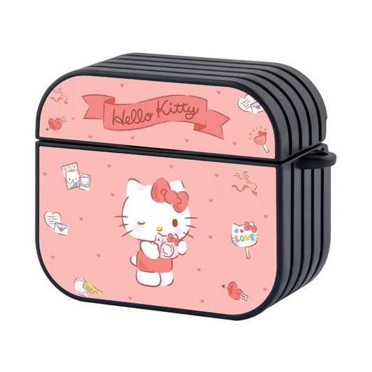 Hello Kitty Cute Photographer in Action Hard Plastic Case Cover For Apple Airpods 3-Xtracase