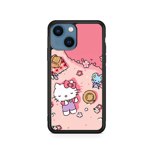Hello Kitty Enjoy Picnic iPhone 15 Plus Case-Rubber / Black (2D Case)-Xtracase
