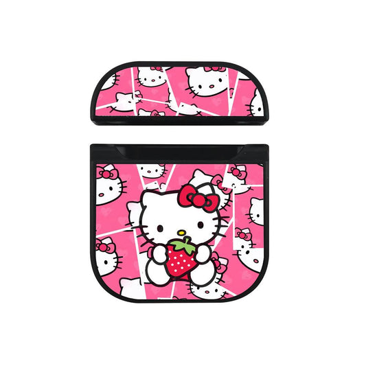 Hello Kitty Stay Cute with Strawberry Hard Plastic Case Cover For Apple Airpods-Xtracase