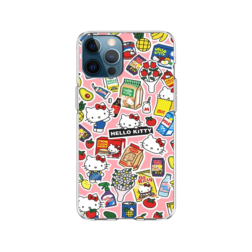 Hello Kitty Stickers iPhone 13 Pro Case-Clear Soft Case-Xtracase