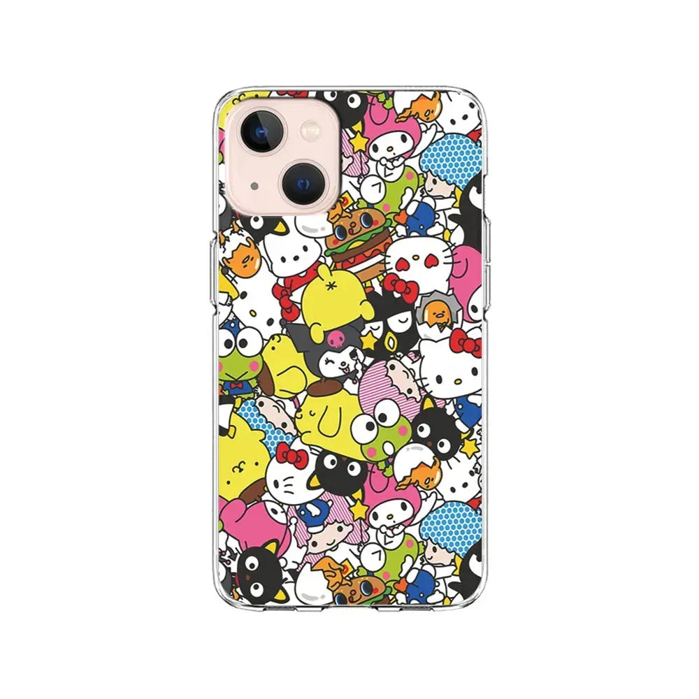 Hello Kitty and Friends Doodle iPhone 13 Mini Case-Clear Soft Case-Xtracase