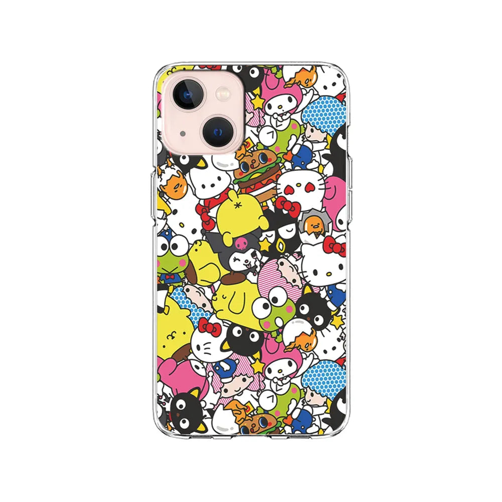 Hello Kitty and Friends Doodle iPhone 14 Plus Case-Clear Soft Case-Xtracase