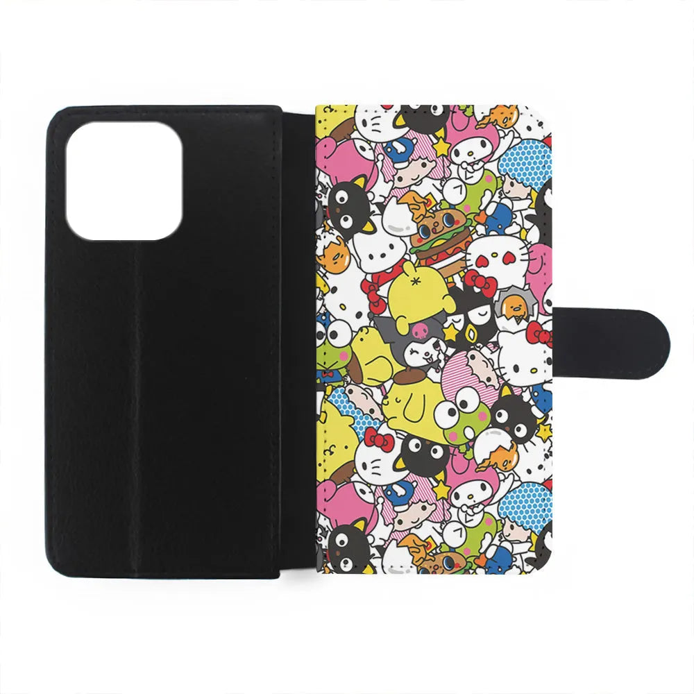Hello Kitty and Friends Doodle iPhone 14 Plus Case-Flip Wallet Case-Xtracase