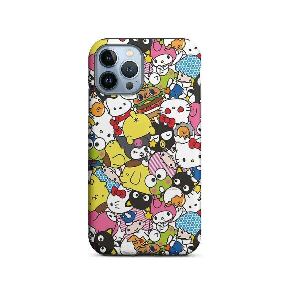 Hello Kitty and Friends Doodle iPhone 15 Pro Max Case-2 in 1 Tough Case-Xtracase