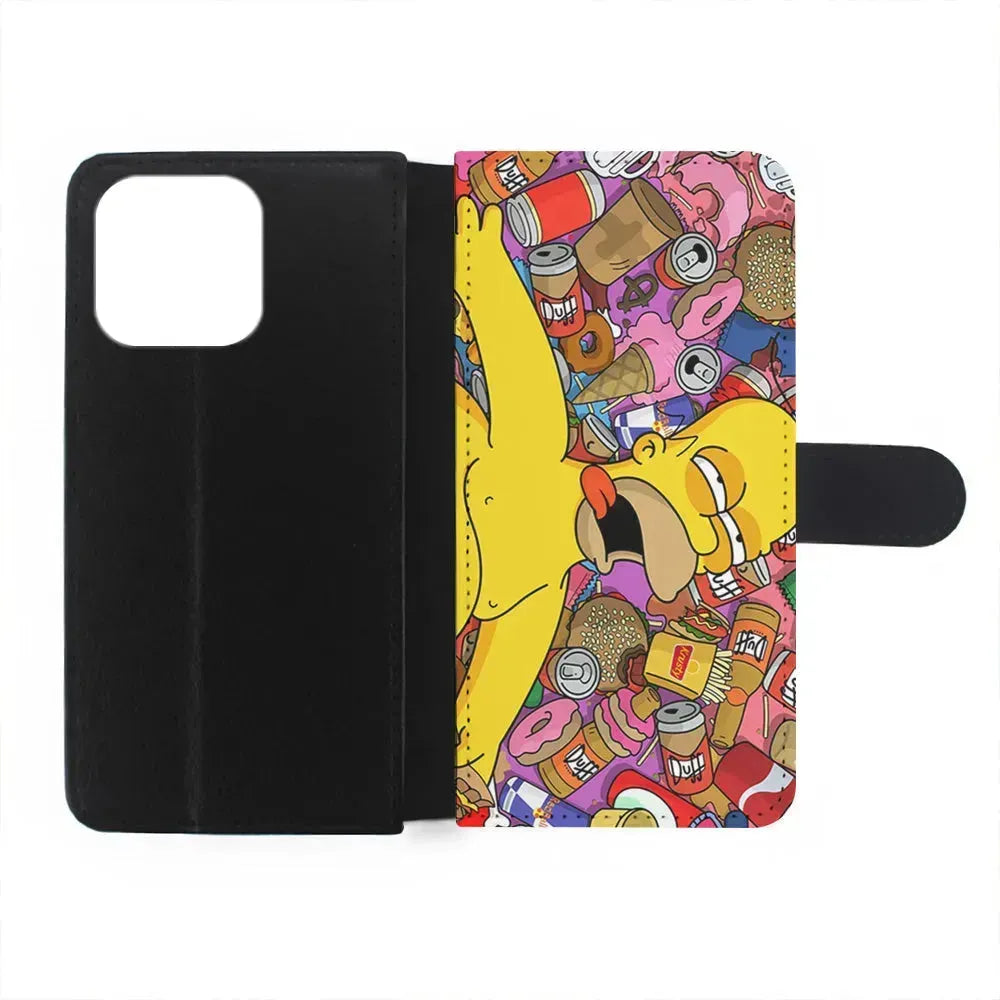 Homer Simpson Faint From Being Full iPhone 15 Pro Max Case-Flip Wallet Case-Xtracase
