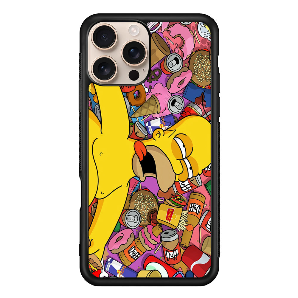 Homer Simpson Faint From Being Full iPhone 16 Pro Max Case - iPhone 16 Pro Max