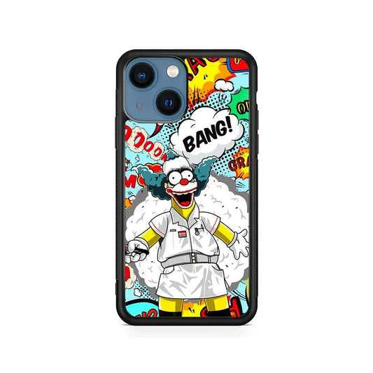 Homer Simpson Joker Bang iPhone 13 Mini Case-Rubber / Black (2D Case)-Xtracase