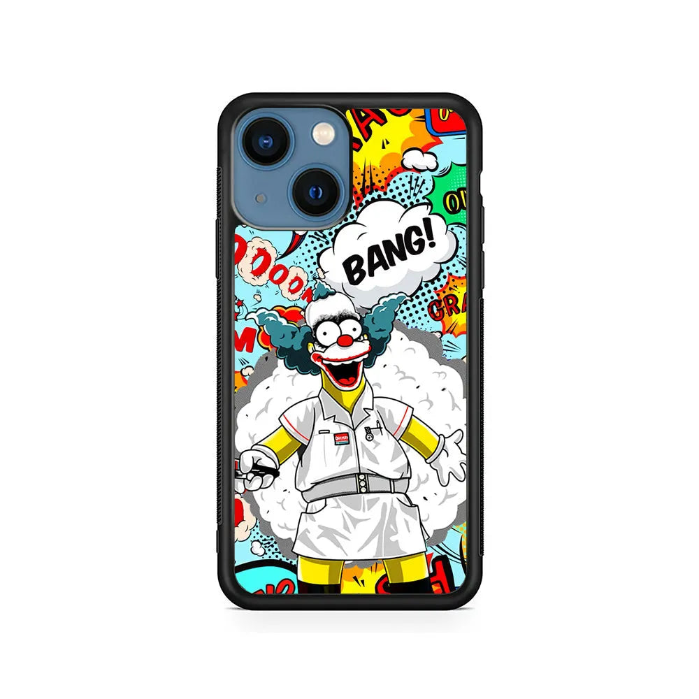 Homer Simpson Joker Bang iPhone 14 Plus Case-Rubber / Black (2D Case)-Xtracase