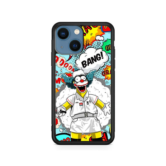 Homer Simpson Joker Bang iPhone 15 Case-Rubber / Black (2D Case)-Xtracase