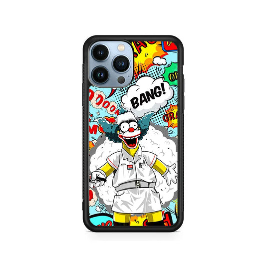 Homer Simpson Joker Bang iPhone 13 Pro Max Case-Rubber / Black (2D Case)-Xtracase