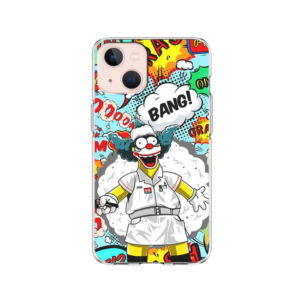 Homer Simpson Joker Bang iPhone 14 Plus Case-Clear Soft Case-Xtracase