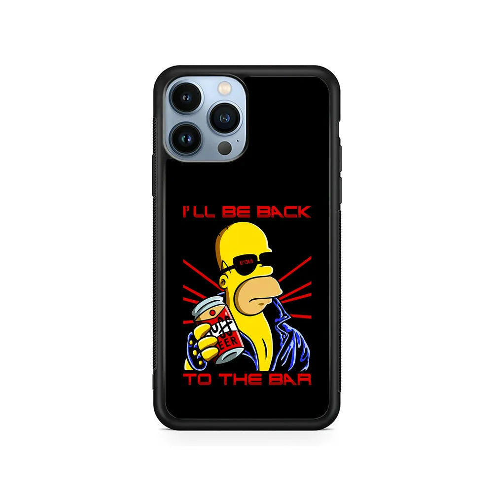 Homer Simpson with Duff Beer iPhone 13 Pro Case-Rubber / Black (2D Case)-Xtracase