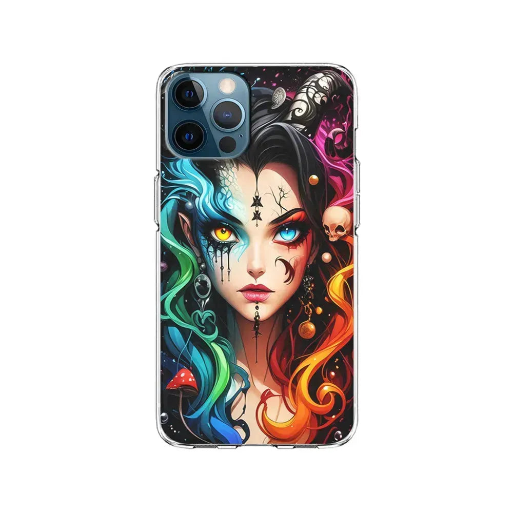 Horned Witch Girl Anime Art iPhone 15 Pro Max Case-Clear Soft Case-Xtracase