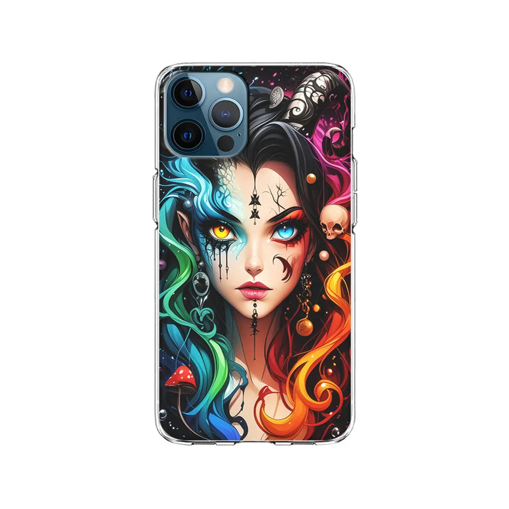 Horned Witch Girl Anime Art iPhone 13 Pro Case-Clear Soft Case-Xtracase