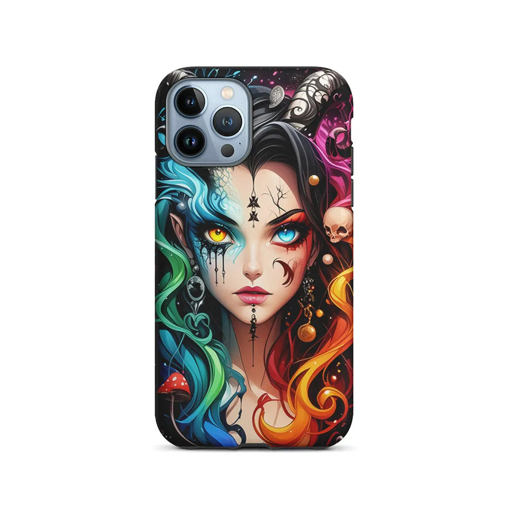 Horned Witch Girl Anime Art iPhone 13 Pro Case-2 in 1 Tough Case-Xtracase