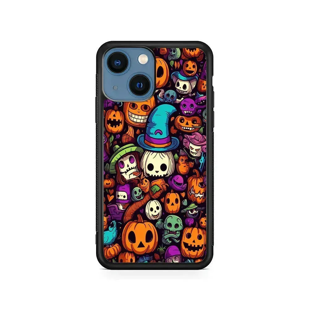 Horror Halloween Themed iPhone 13 Mini Case-Rubber / Black (2D Case)-Xtracase