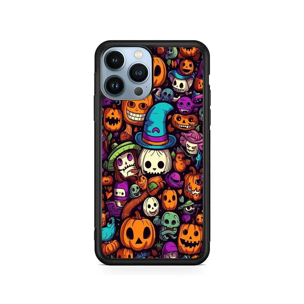 Horror Halloween Themed iPhone 15 Pro Max Case-Rubber / Black (2D Case)-Xtracase