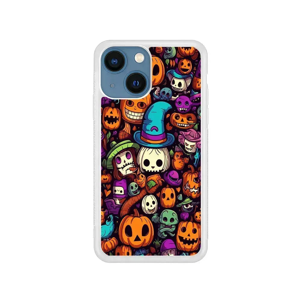Horror Halloween Themed iPhone 13 Mini Case-Rubber / White (2D Case)-Xtracase