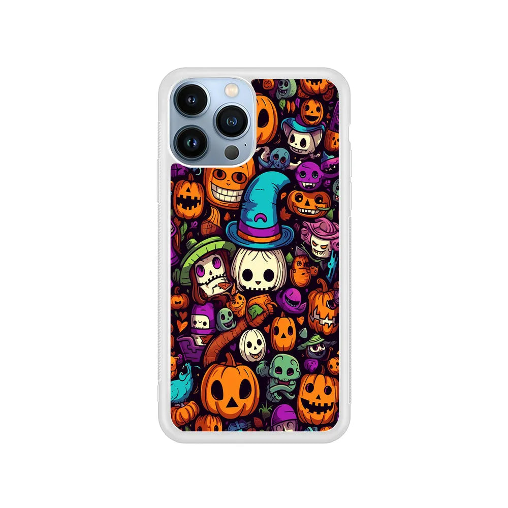 Horror Halloween Themed iPhone 13 Pro Case-Rubber / White (2D Case)-Xtracase