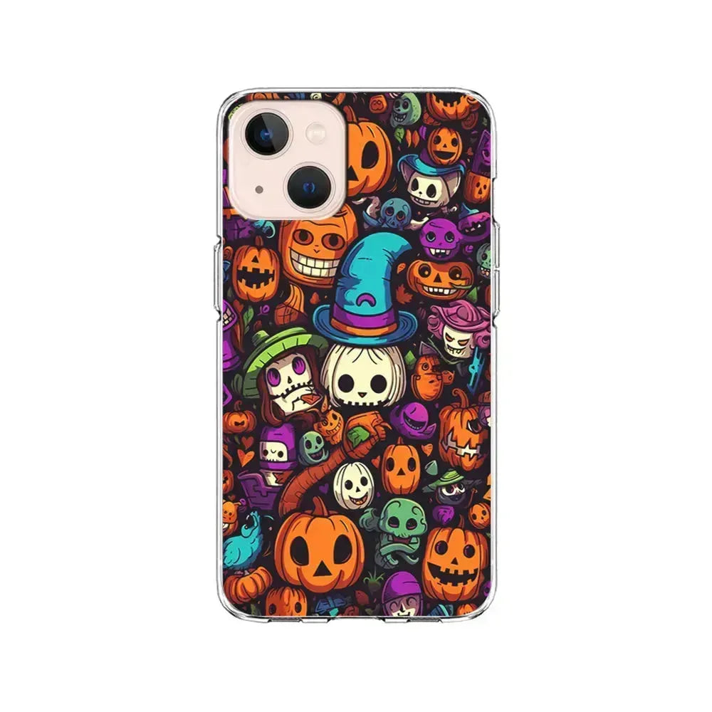 Horror Halloween Themed iPhone 13 Mini Case-Clear Soft Case-Xtracase