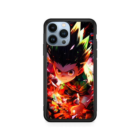 Hunter x Hunter Gon Freecss in Action iPhone 13 Pro Case-Rubber / Black (2D Case)-Xtracase
