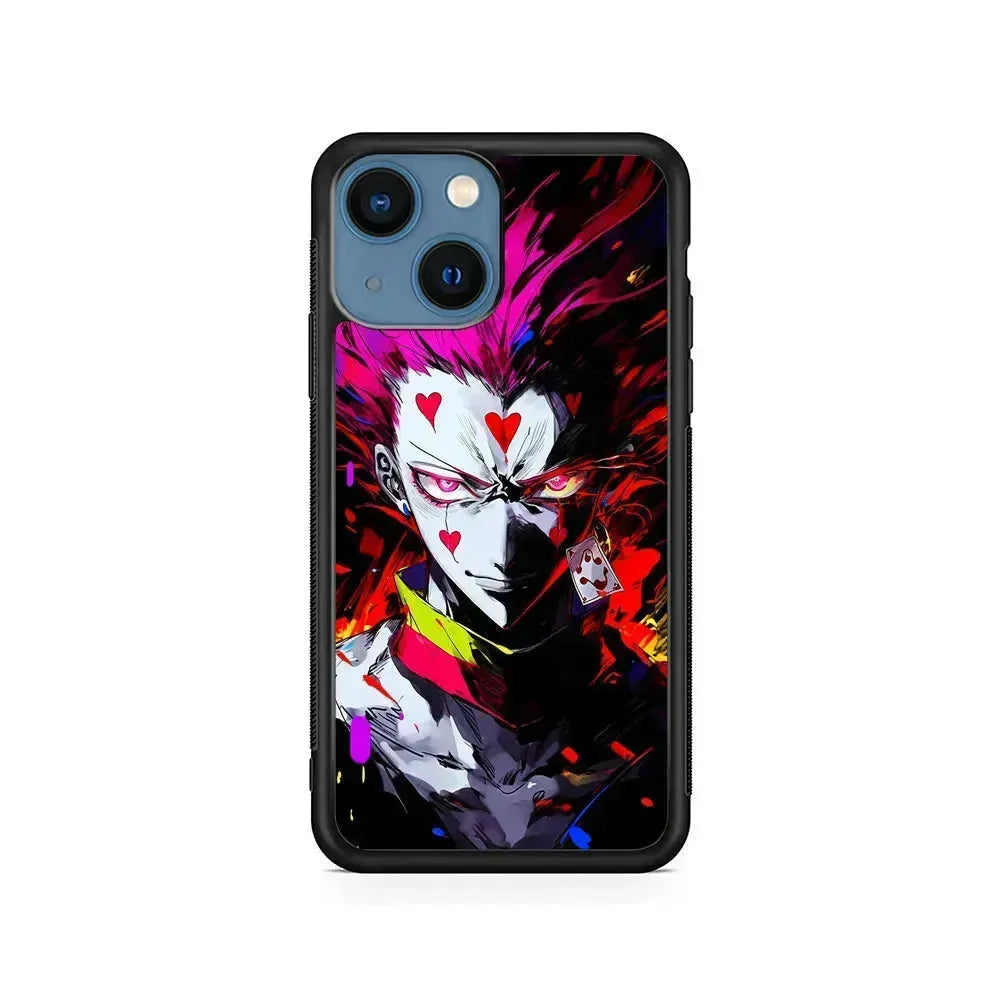 Hunter x Hunter Hisoka Art iPhone 13 Mini Case-Rubber / Black (2D Case)-Xtracase