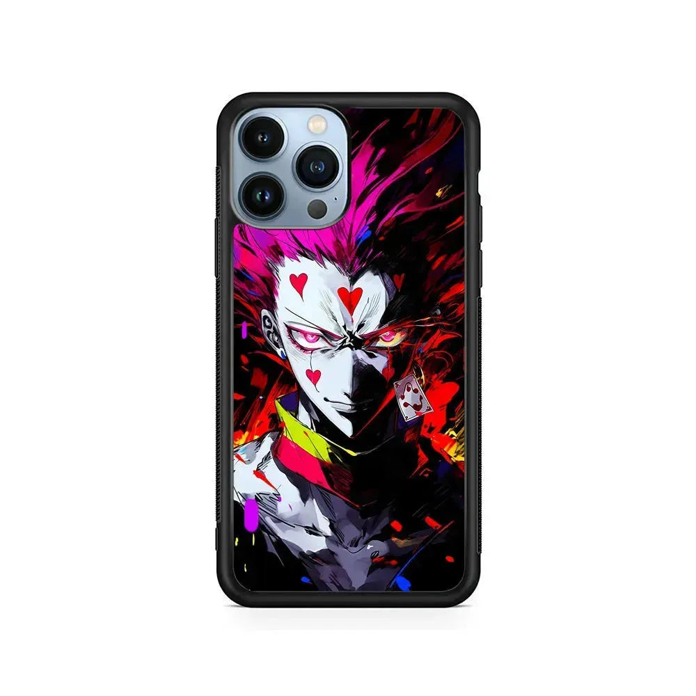 Hunter x Hunter Hisoka Art iPhone 15 Pro Max Case-Rubber / Black (2D Case)-Xtracase