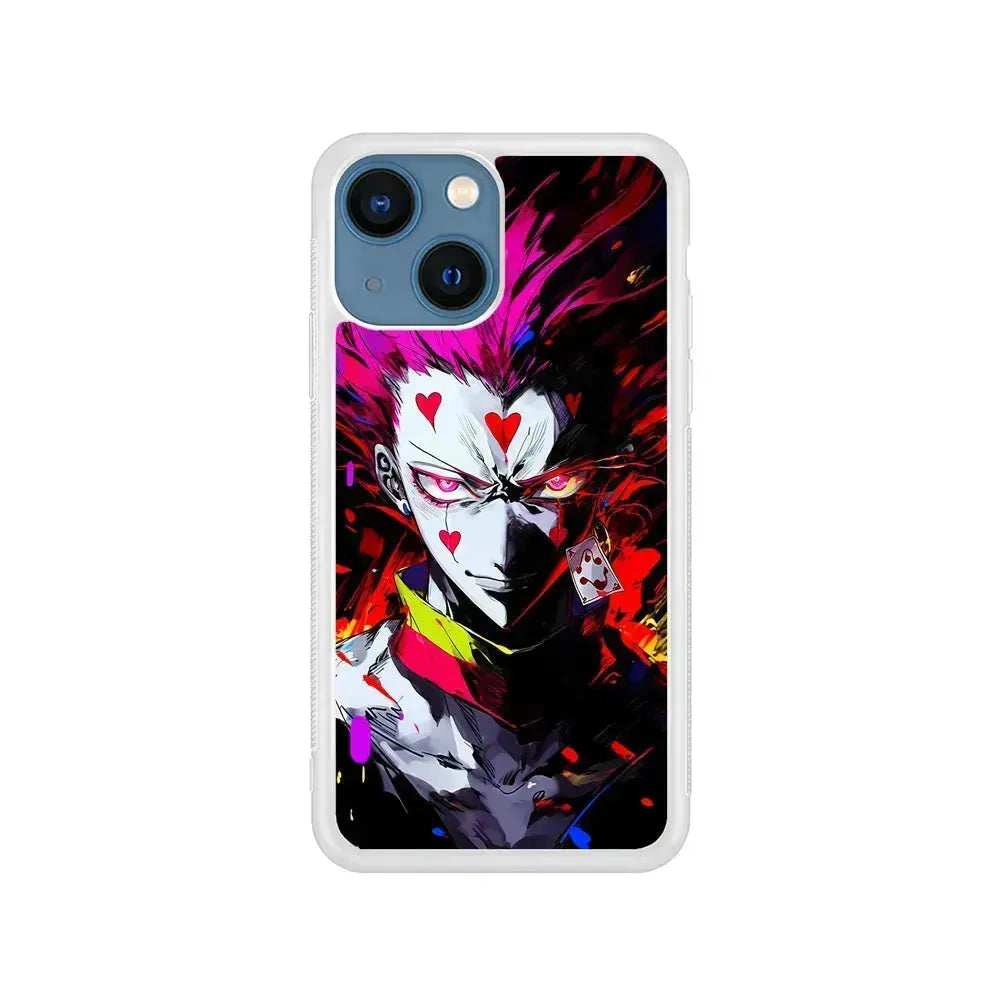 Hunter x Hunter Hisoka Art iPhone 13 Mini Case-Rubber / White (2D Case)-Xtracase