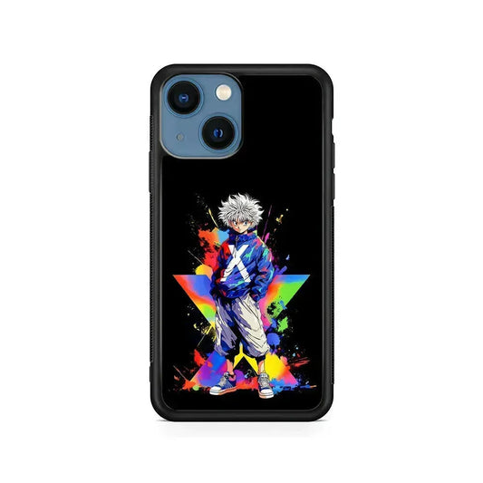 Hunter x Hunter Killua Fashionable iPhone 13 Mini Case-Rubber / Black (2D Case)-Xtracase