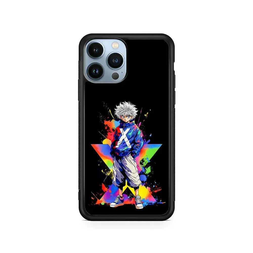 Hunter x Hunter Killua Fashionable iPhone 15 Pro Max Case-Rubber / Black (2D Case)-Xtracase