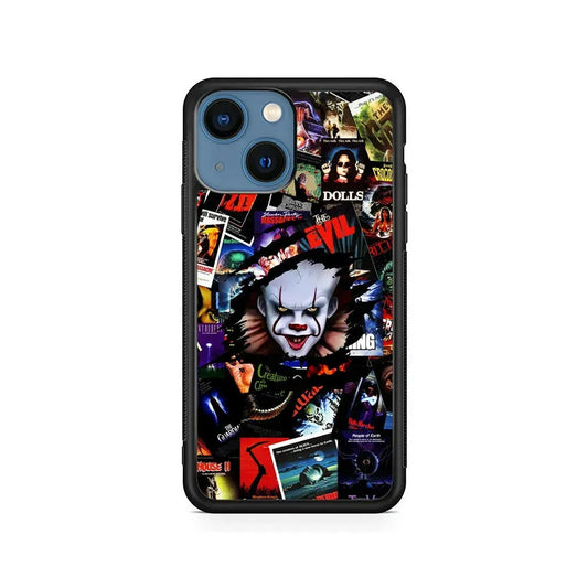 IT Clown Gaze From The Poster iPhone 13 Mini Case-Rubber / Black (2D Case)-Xtracase
