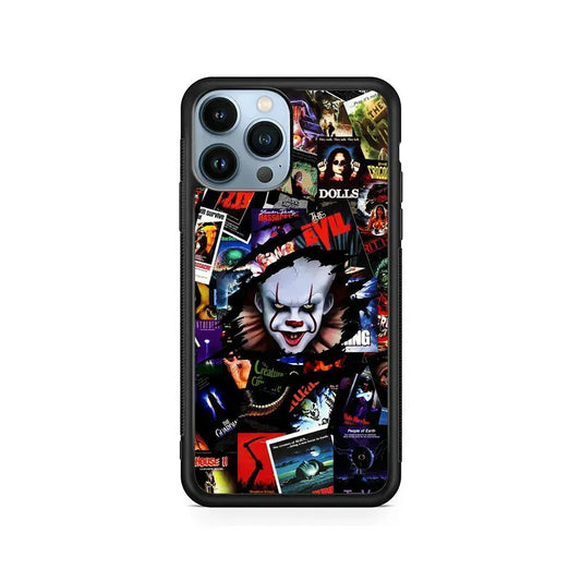 IT Clown Gaze From The Poster iPhone 15 Pro Max Case-Rubber / Black (2D Case)-Xtracase