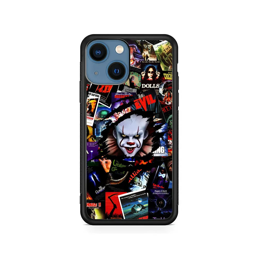IT Clown Gaze From The Poster iPhone 15 Case-Rubber / Black (2D Case)-Xtracase