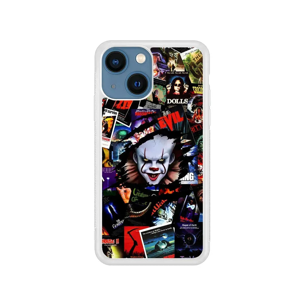 IT Clown Gaze From The Poster iPhone 13 Mini Case-Rubber / White (2D Case)-Xtracase